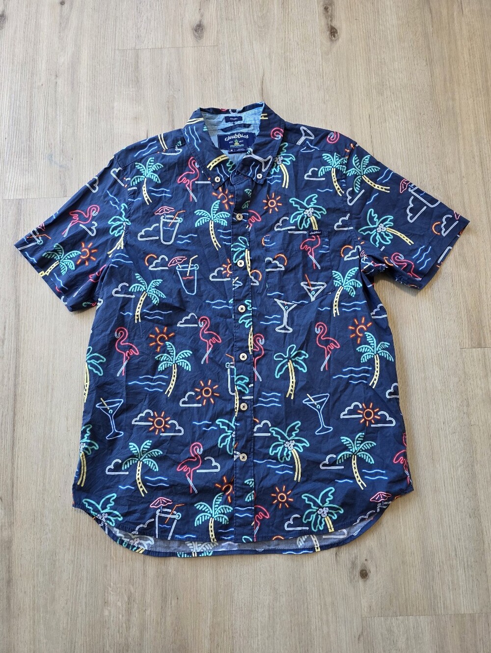 Chubbies The Neon Light Stretch Shirt Size S